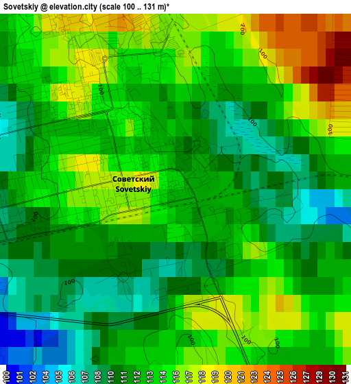 Sovetskiy elevation map