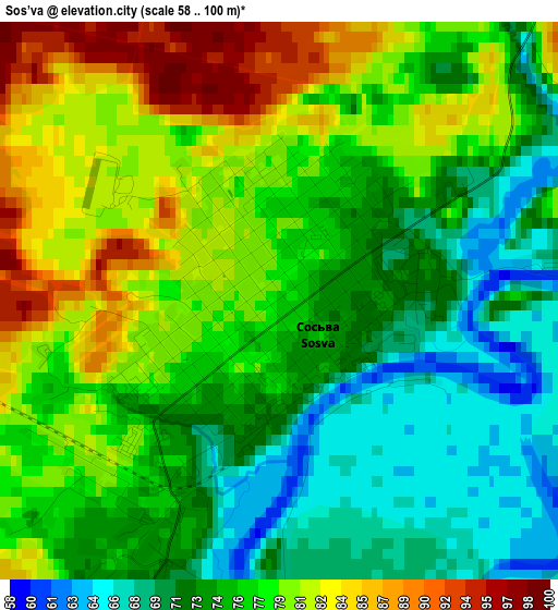 Sos’va elevation map