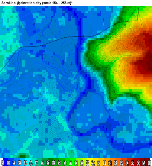 Sorokino elevation map