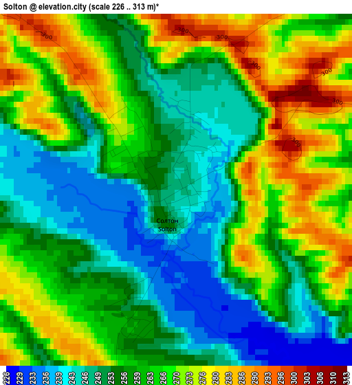 Solton elevation map