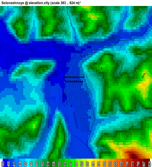 Soloneshnoye elevation map