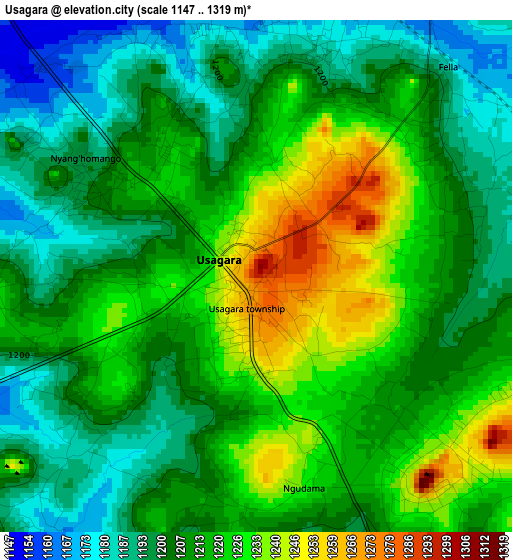 Usagara elevation map
