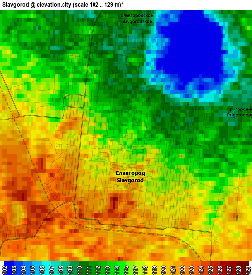 Slavgorod elevation map