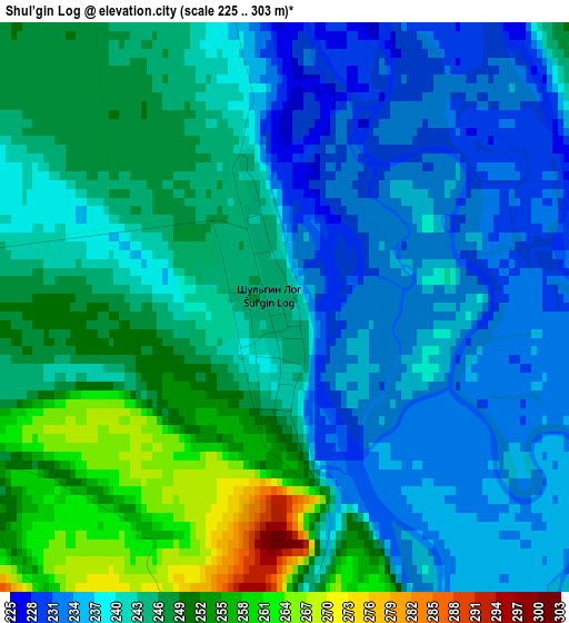 Shul’gin Log elevation map