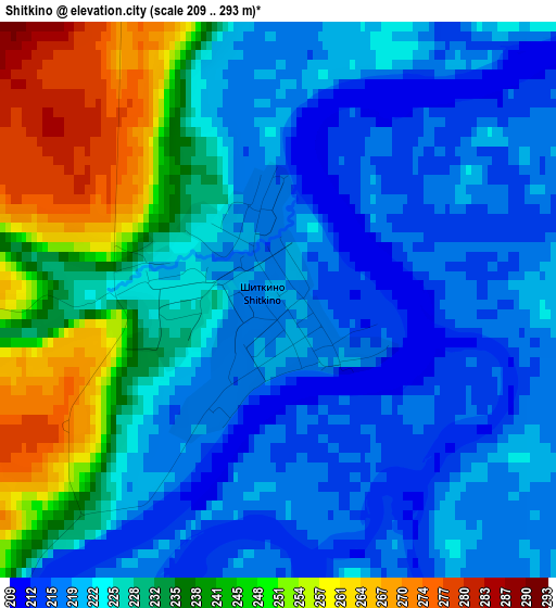 Shitkino elevation map