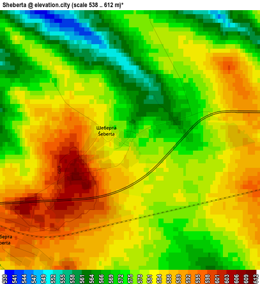 Sheberta elevation map