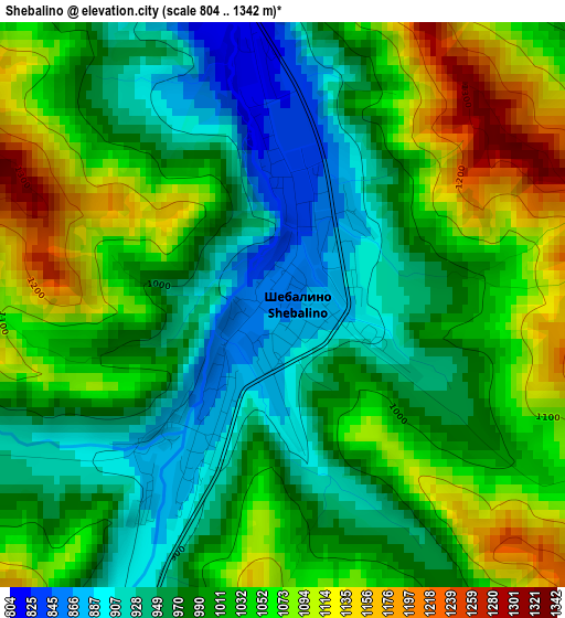 Shebalino elevation map