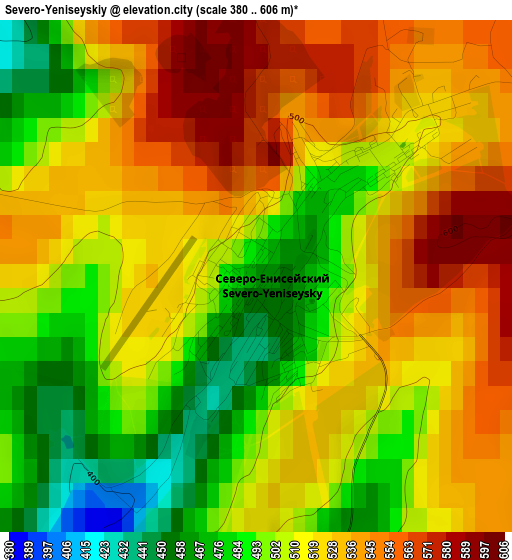 Severo-Yeniseyskiy elevation map