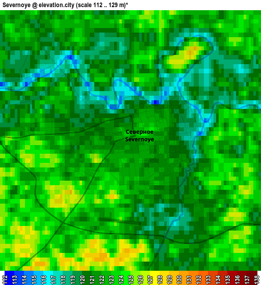 Severnoye elevation map