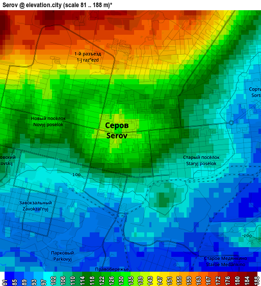 Serov elevation map