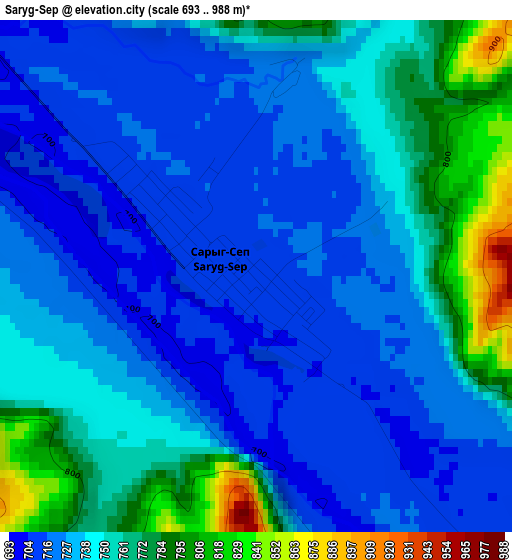 Saryg-Sep elevation map