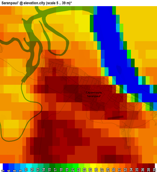 Saranpaul’ elevation map