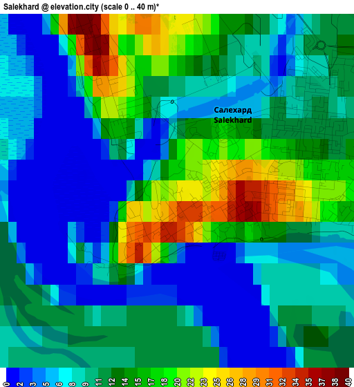 Salekhard elevation map