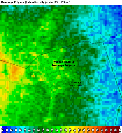 Russkaya Polyana elevation map