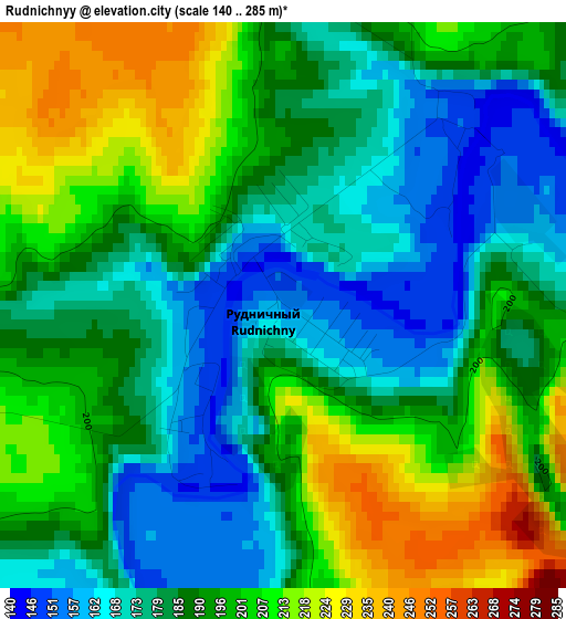 Rudnichnyy elevation map