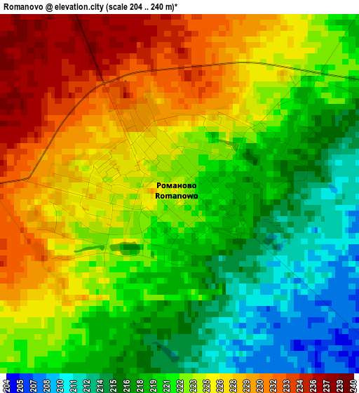 Romanovo elevation map