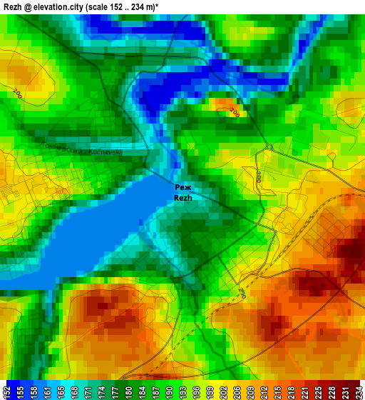 Rezh elevation map