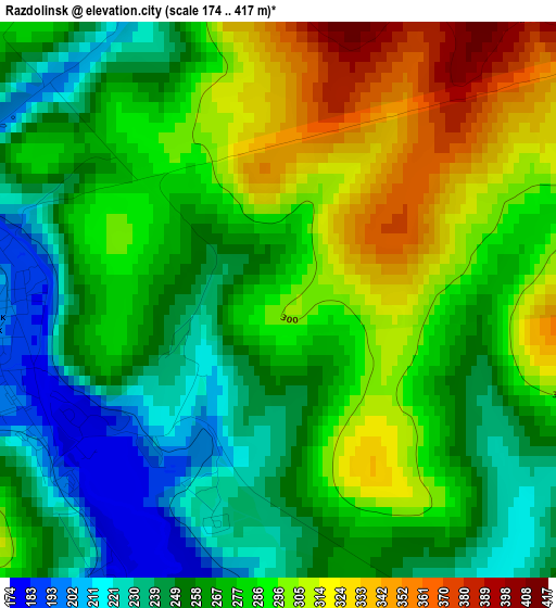 Razdolinsk elevation map