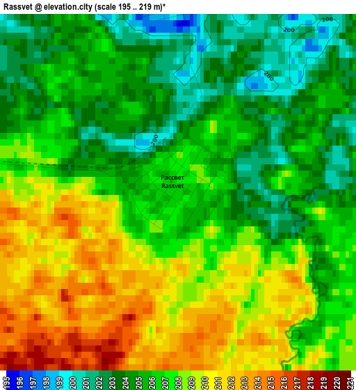 Rassvet elevation map