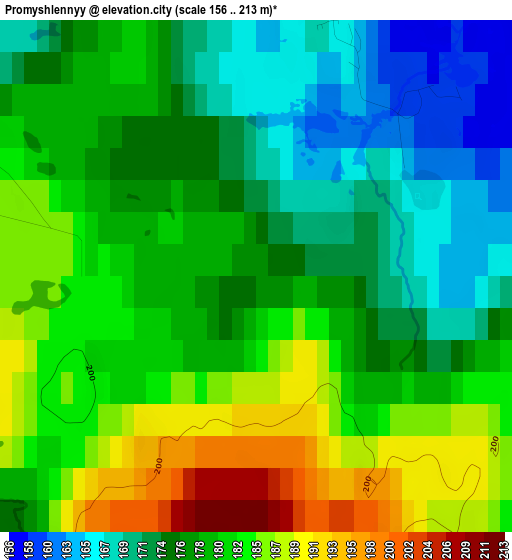 Promyshlennyy elevation map