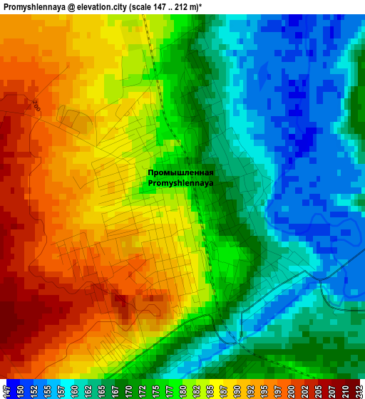 Promyshlennaya elevation map