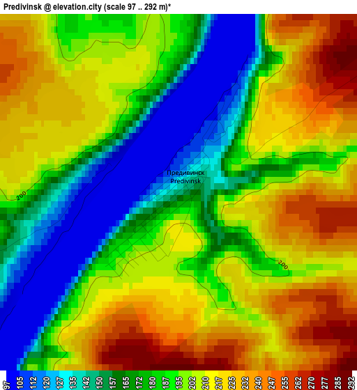 Predivinsk elevation map