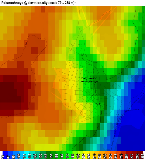 Polunochnoye elevation map