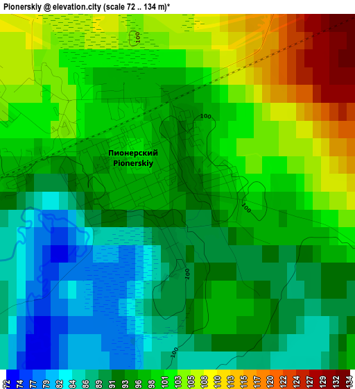 Pionerskiy elevation map