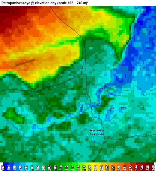 Petropavlovskoye elevation map