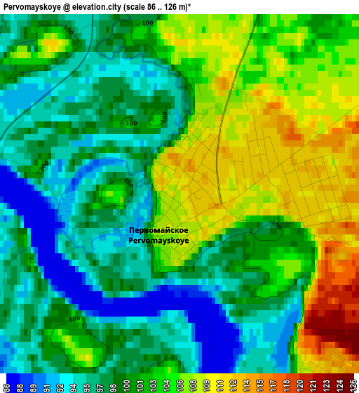 Pervomayskoye elevation map