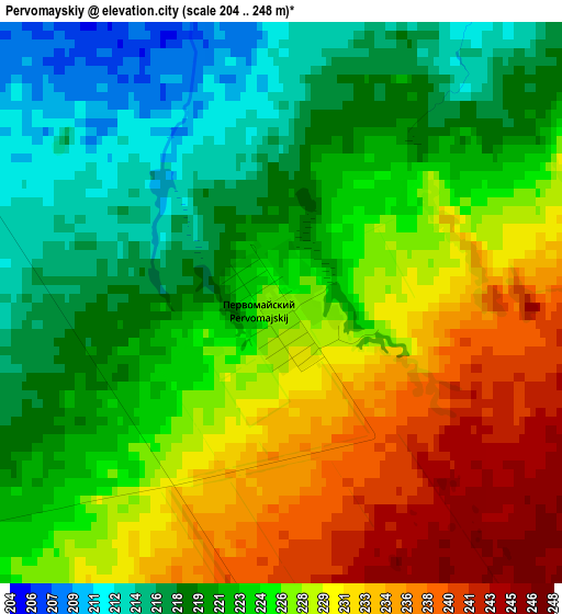 Pervomayskiy elevation map