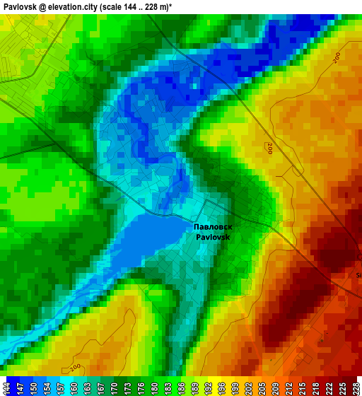 Pavlovsk elevation map