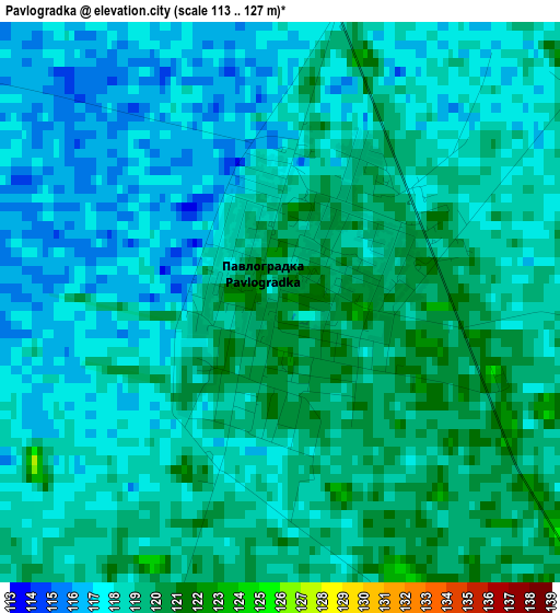 Pavlogradka elevation map