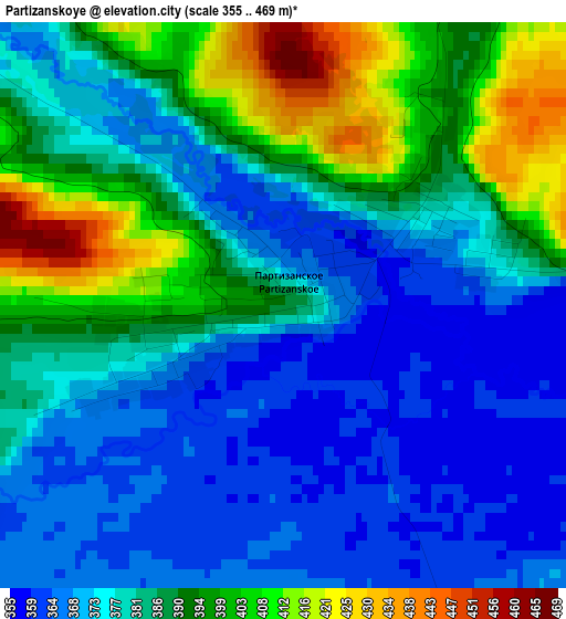 Partizanskoye elevation map