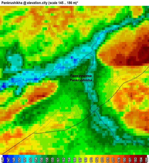 Pankrushikha elevation map