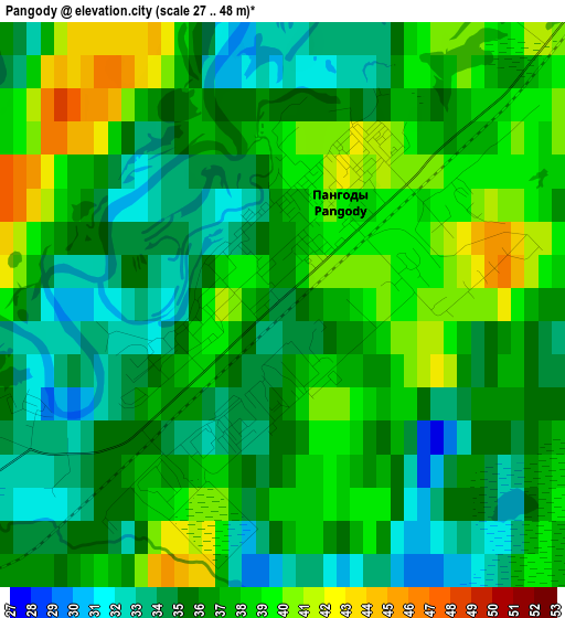 Pangody elevation map