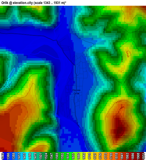 Orlik elevation map