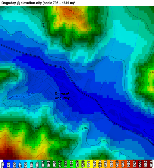 Onguday elevation map