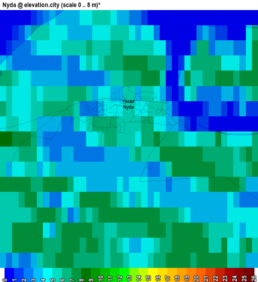 Nyda elevation map