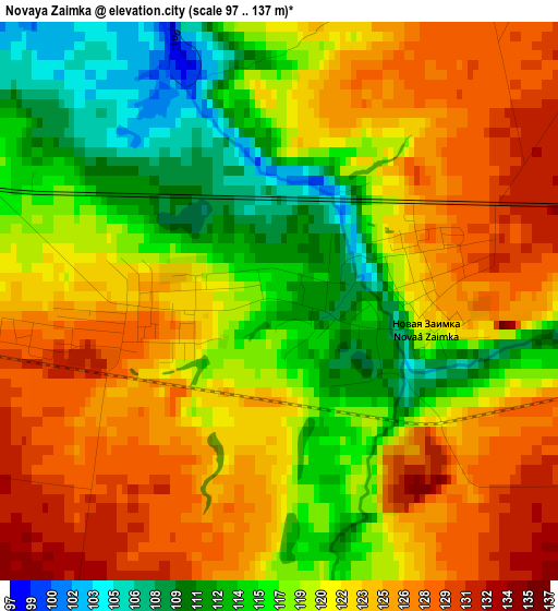 Novaya Zaimka elevation map