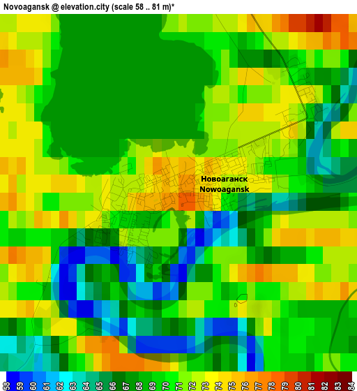 Novoagansk elevation map