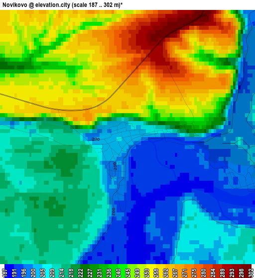 Novikovo elevation map