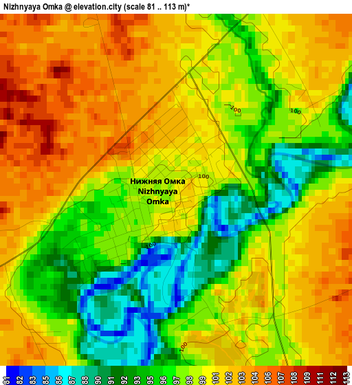 Nizhnyaya Omka elevation map