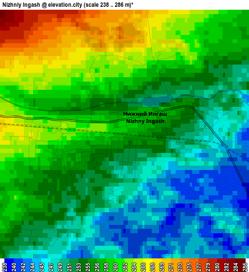 Nizhniy Ingash elevation map