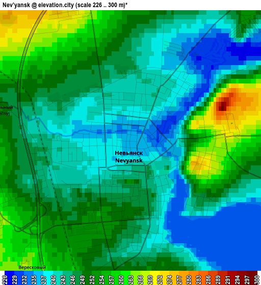 Nev’yansk elevation map