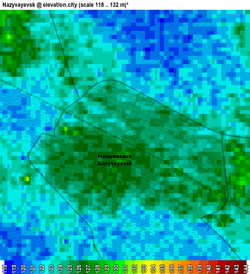 Nazyvayevsk elevation map