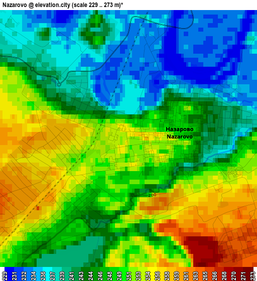 Nazarovo elevation map