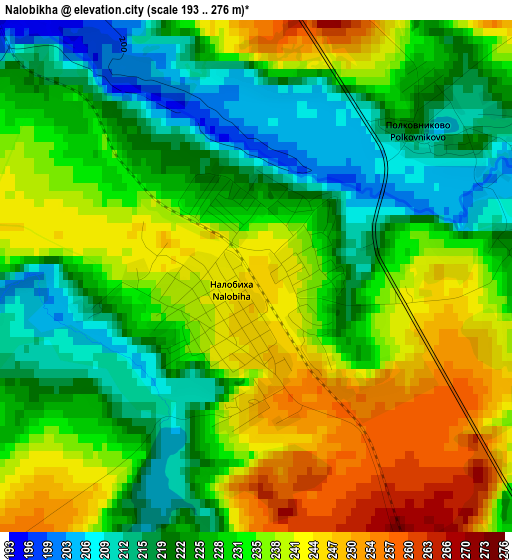 Nalobikha elevation map