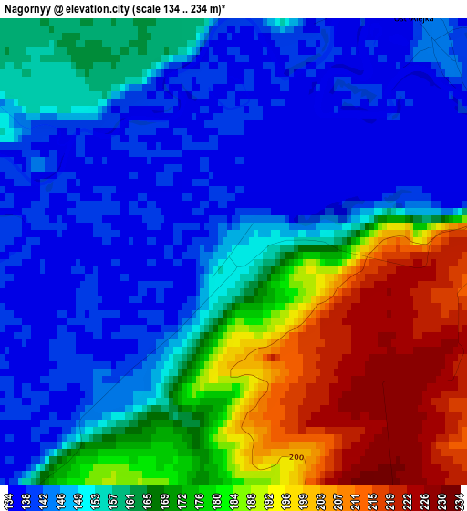 Nagornyy elevation map