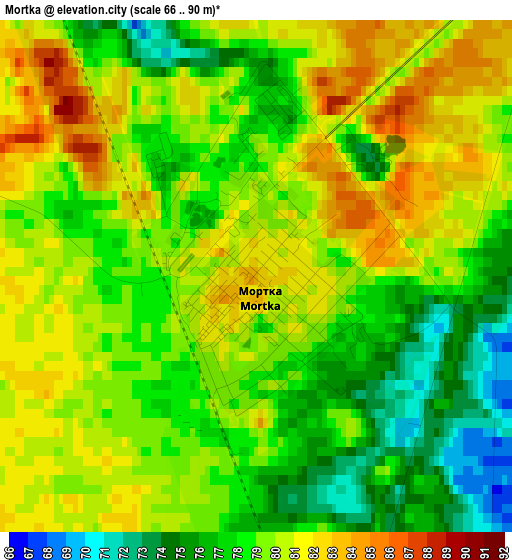 Mortka elevation map